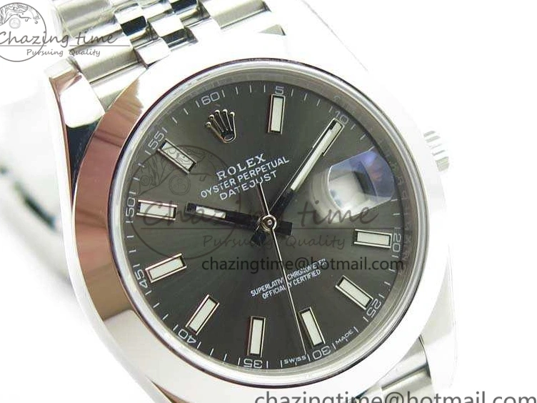 MiroTime 0204 DateJust Smooth Bezel SS Noob 1:1 Best Edition Gray Sticks Dial On Jubilee Bracelet A Packable 3505